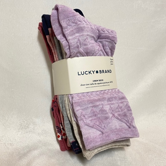 Lucky Brand Accessories - Lucky Brand Women’s Crew Socks 5 Pairs
